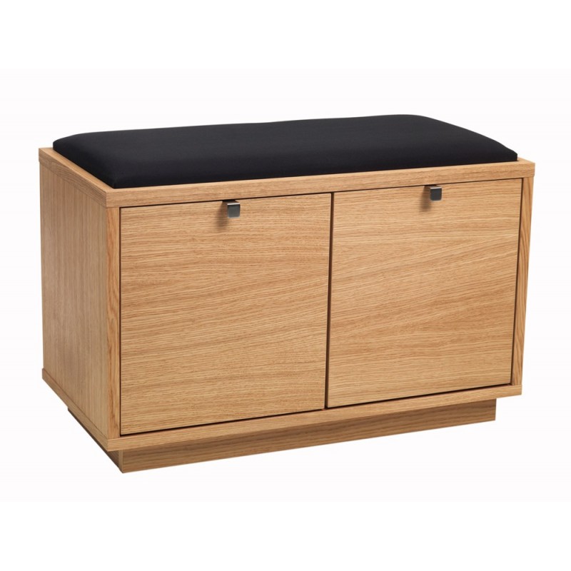 RO Confe Bench 2 Drawers Oak/Black